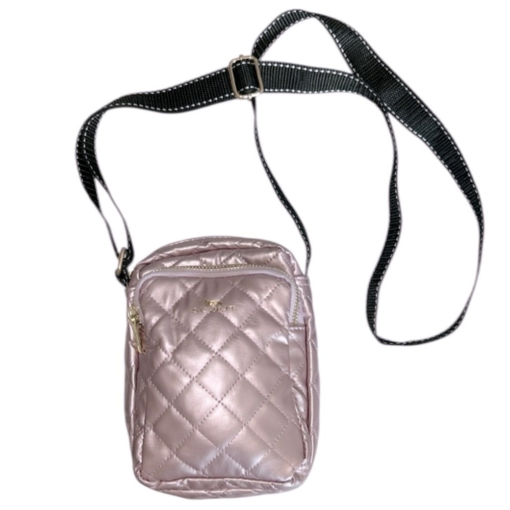 Scout The Micromanager Quilted Crossbody in Metallic Pink